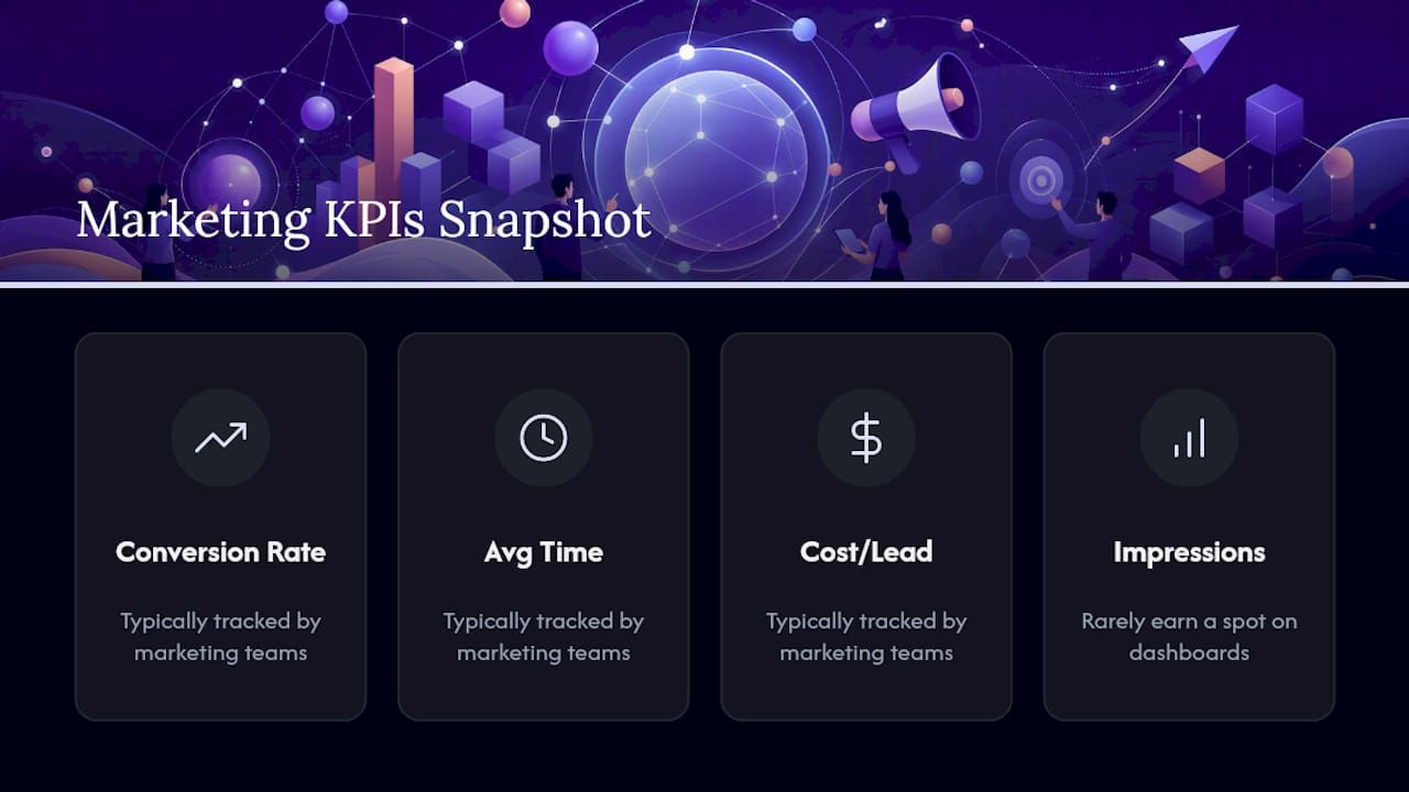 Marketing KPIs comparison infographic chart