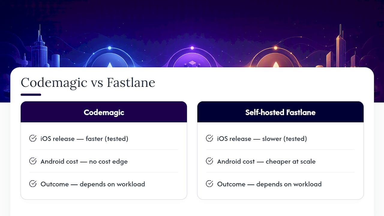 Mobile CI/CD speed and cost comparison