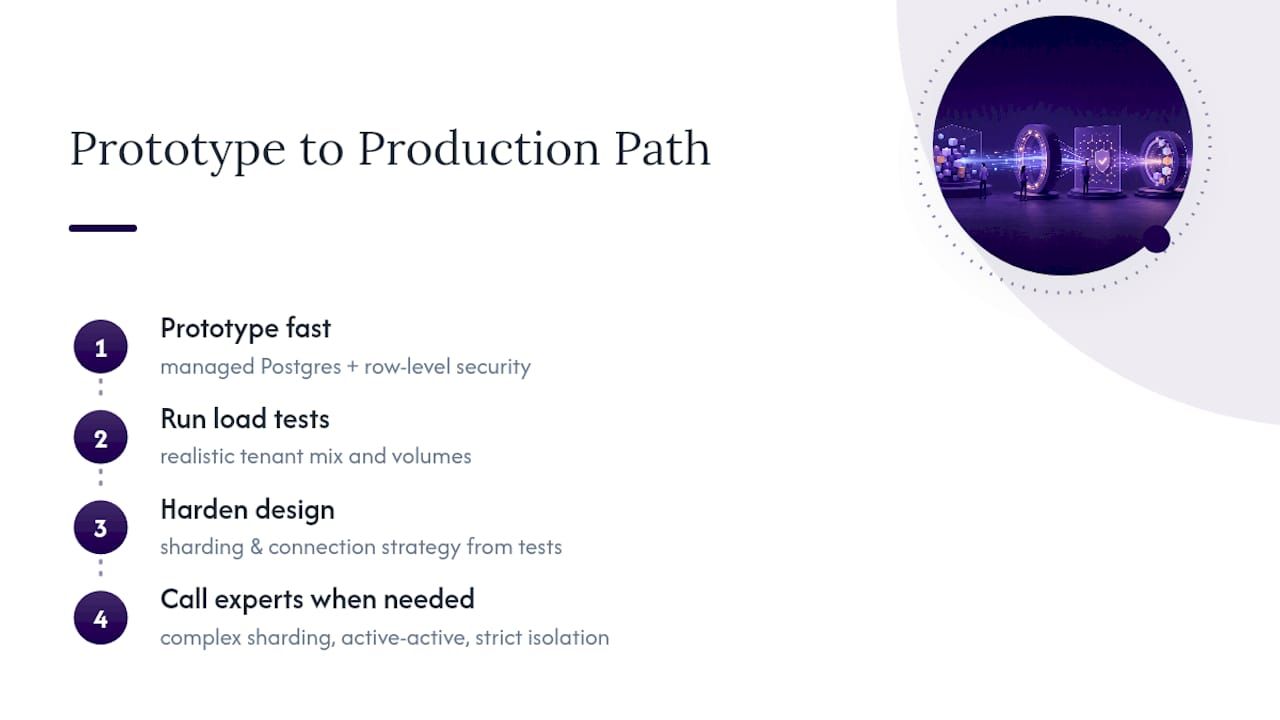 Kreante's Take: Prototyping to Production for SaaS Databases — overview diagram