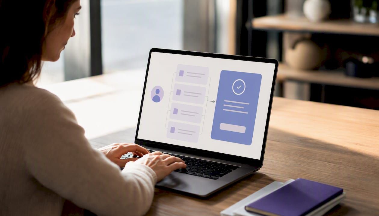 Outcome first landing page messaging flow