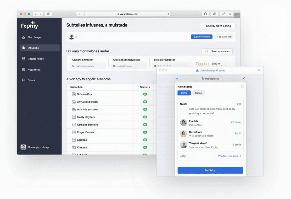 Softr interface shown on a browser window, with a list view and a record editing panel