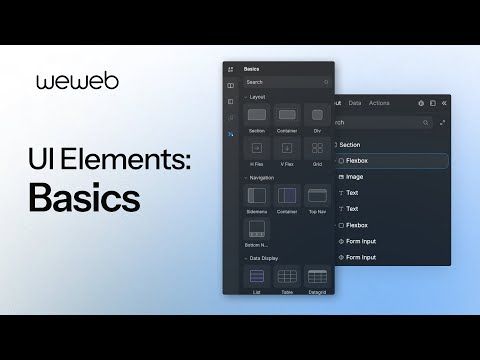WeWeb tutorial thumbnail titled UI Elements: Basics