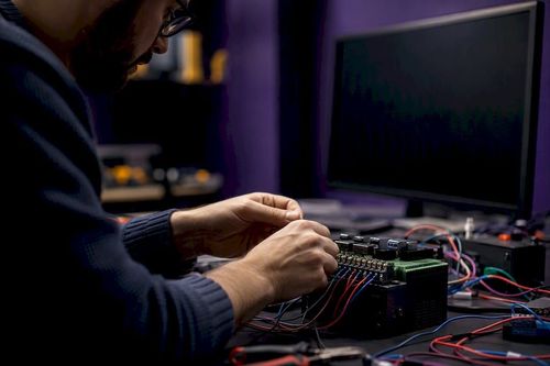 Hands wiring AI automation device hardware