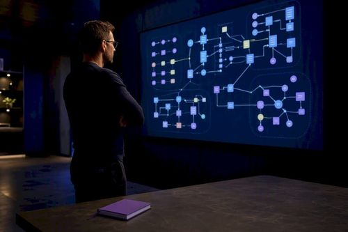 Architect reviewing SaaS database architecture
