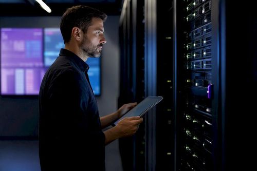 Engineer monitoring an analytics data pipeline